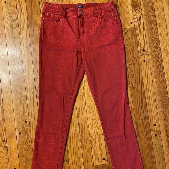 Nydj‎ Red reptile print skinny jeans - Picture 2 of 9